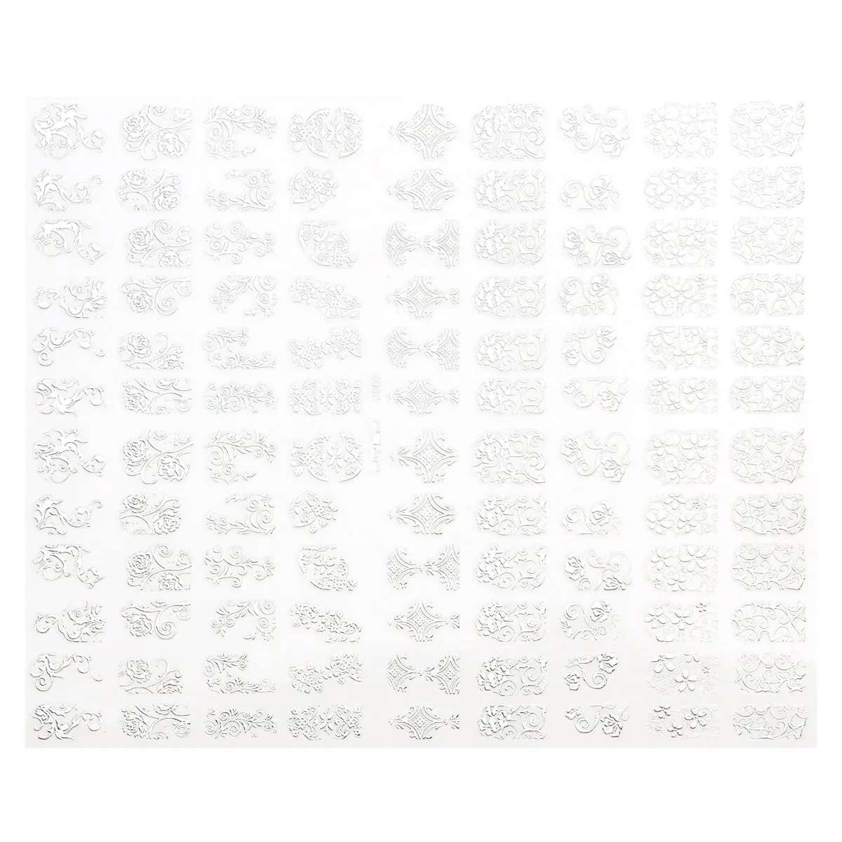 

108pcs Nail Art Stickers 3D Silver Flower Design Adhesive Decals No Glue Diy Manicure Decor For Nail Tips Vinyl Kit