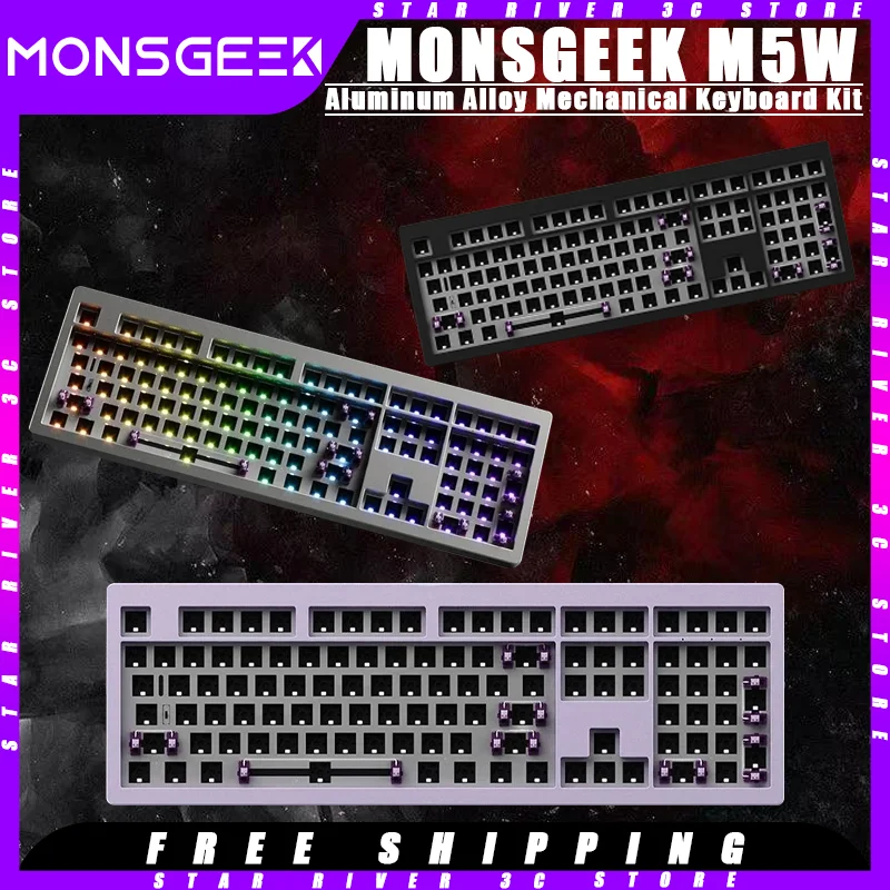 

Monsgeek M5W Mechanical Keyboard Kit Tri-Mode Hot Swappable Aluminum Alloy RGB Customized Gaming Keyboard Pc Gamer Accessories