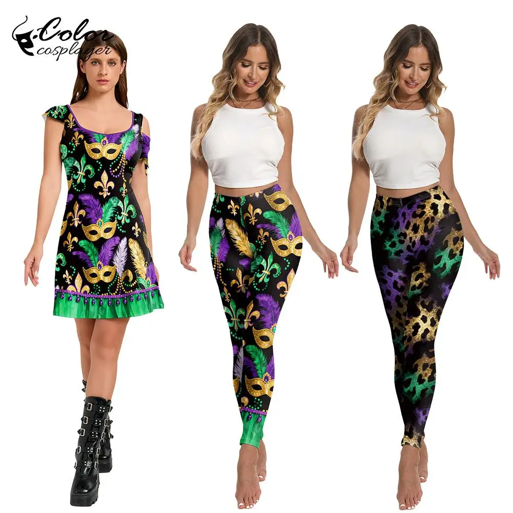 

Masquerade Ball Dress Party leggings Carnival Vintage Performance Women Outfit Brazil Festival Cosplay Costume 3D Print dress up