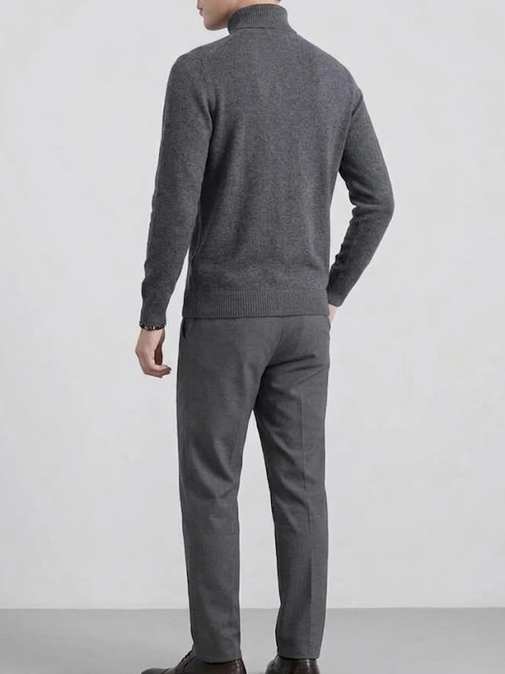 Herren Rollkragenpullover aus Strick, Herbst, lässig, schmal geschnitten, warm, langärmelig, klassische Thermo-Winterkleidung für Herren, Mäntel – Detail 4