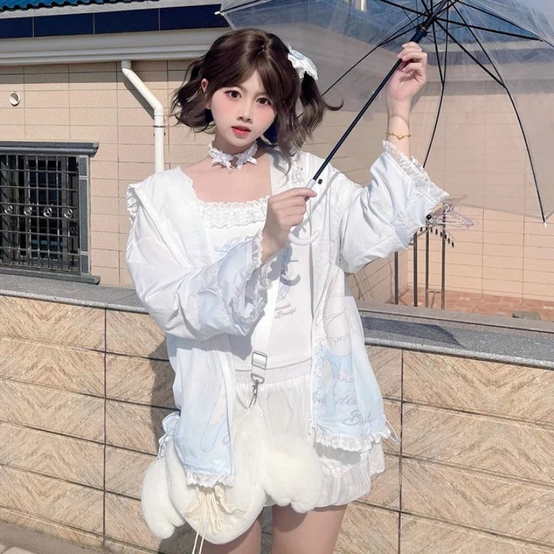 Summer Fresh Women's Sunscreen Clothing Cartoon Animation Sweet Cute Camisole Loose Versatile Thin Air Conditioning Suit Ladies