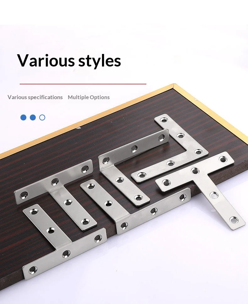 Stainless Steel TL-Type Bent Angle Code 90-Degree Right Angle Fixing Piece Reinforced Triangular Iron Bracket Support Universal