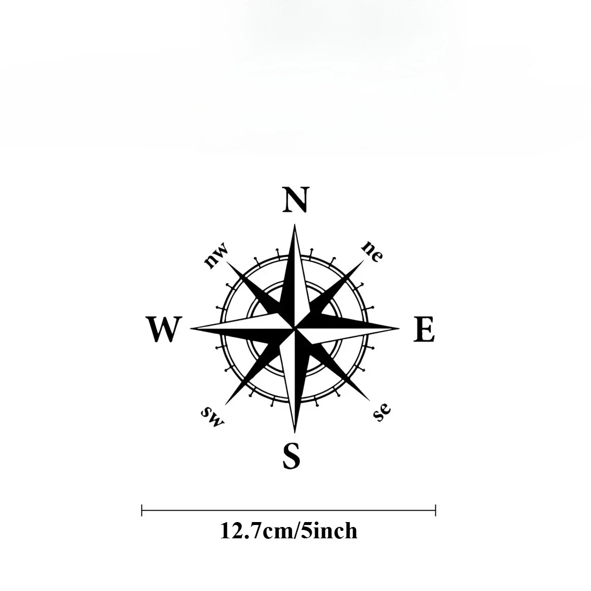 1PC "Stylish Vintage Compass Rose Logo" Car Motorcycle Sticker Decal to Decorate Your Auto Bike Exterior with Explorer Style