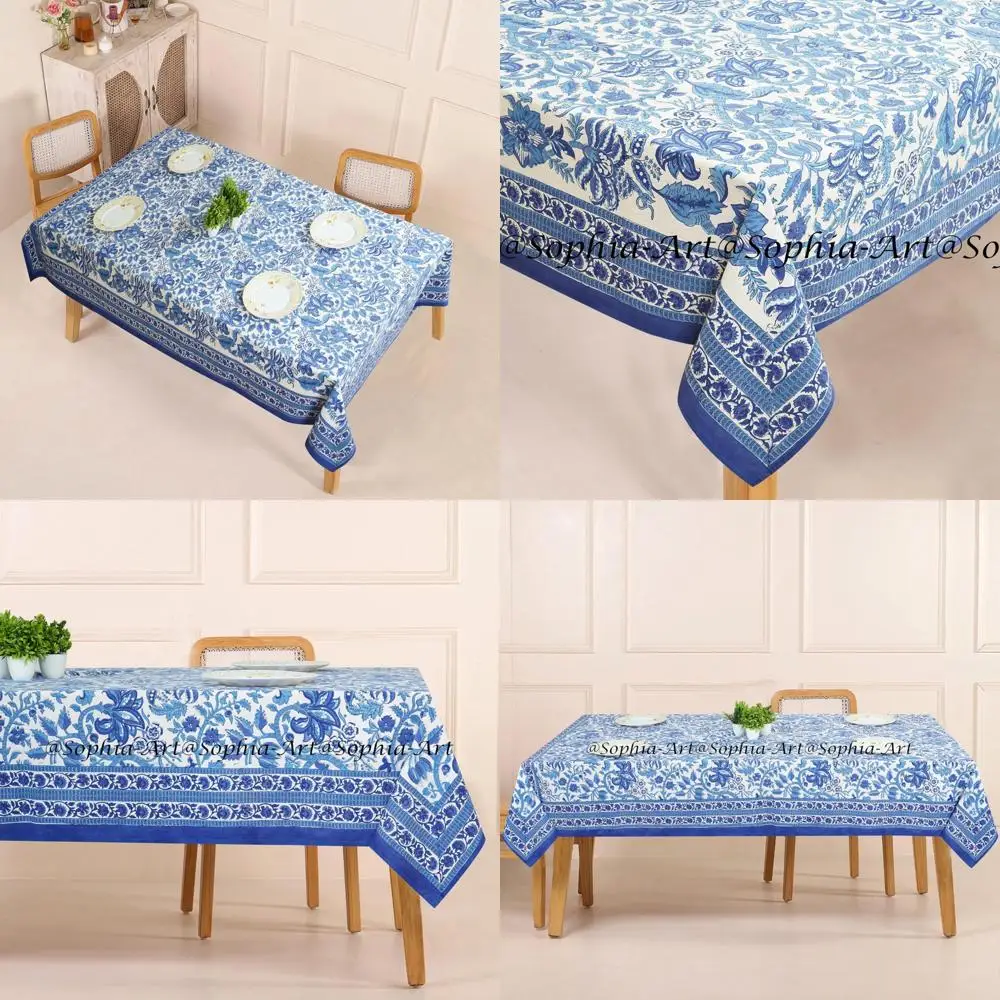 

Прямоугольная уличная хлопковая скатерть размером 8 размеров, 72x108 дюймов, с ручным принтом, идеально подходит для патио, кемпинга, праздничных вечеринок, была