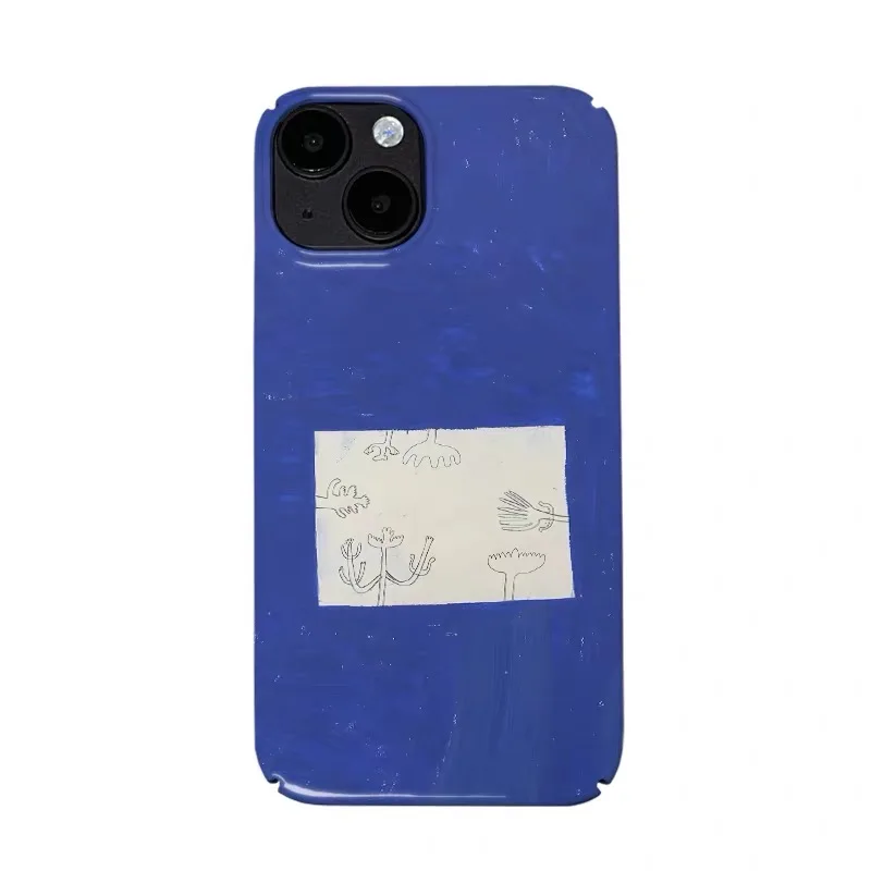 

Blue and White Grid Illustration Phone Case for IPHONE 17 Air 16E 15PROMAX 14Plus 13 12 MINI 11PRO 16Plus XR Acrylic Phone Cover