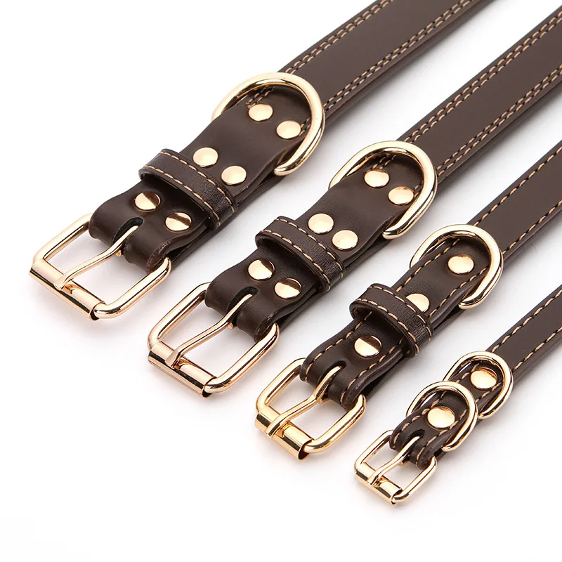 Personalized Pet Dog Collar Adjustable Leather Dogs Id Collars for Small Medium Large Dogs Engrved Puppy Collar Dog Accessories