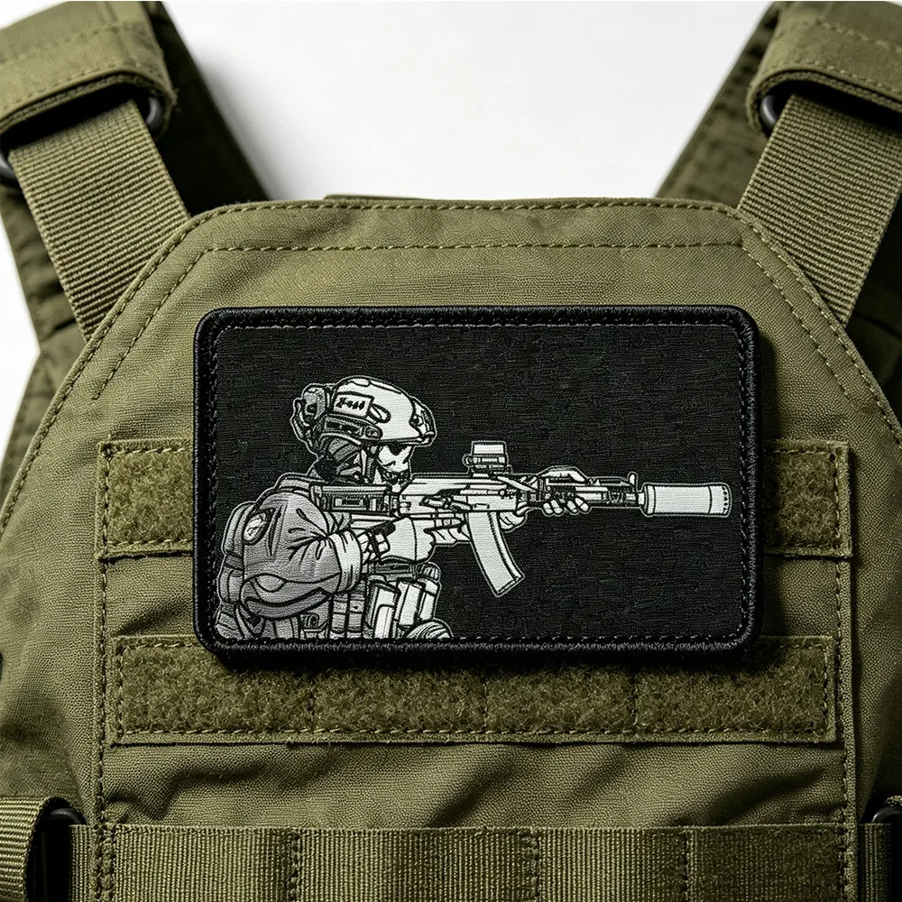 Sight Line Emblem Soldier Design Morale Badge Tactical Army Patches for Clothing Military Backpack Printed Hook and Loop Sticker