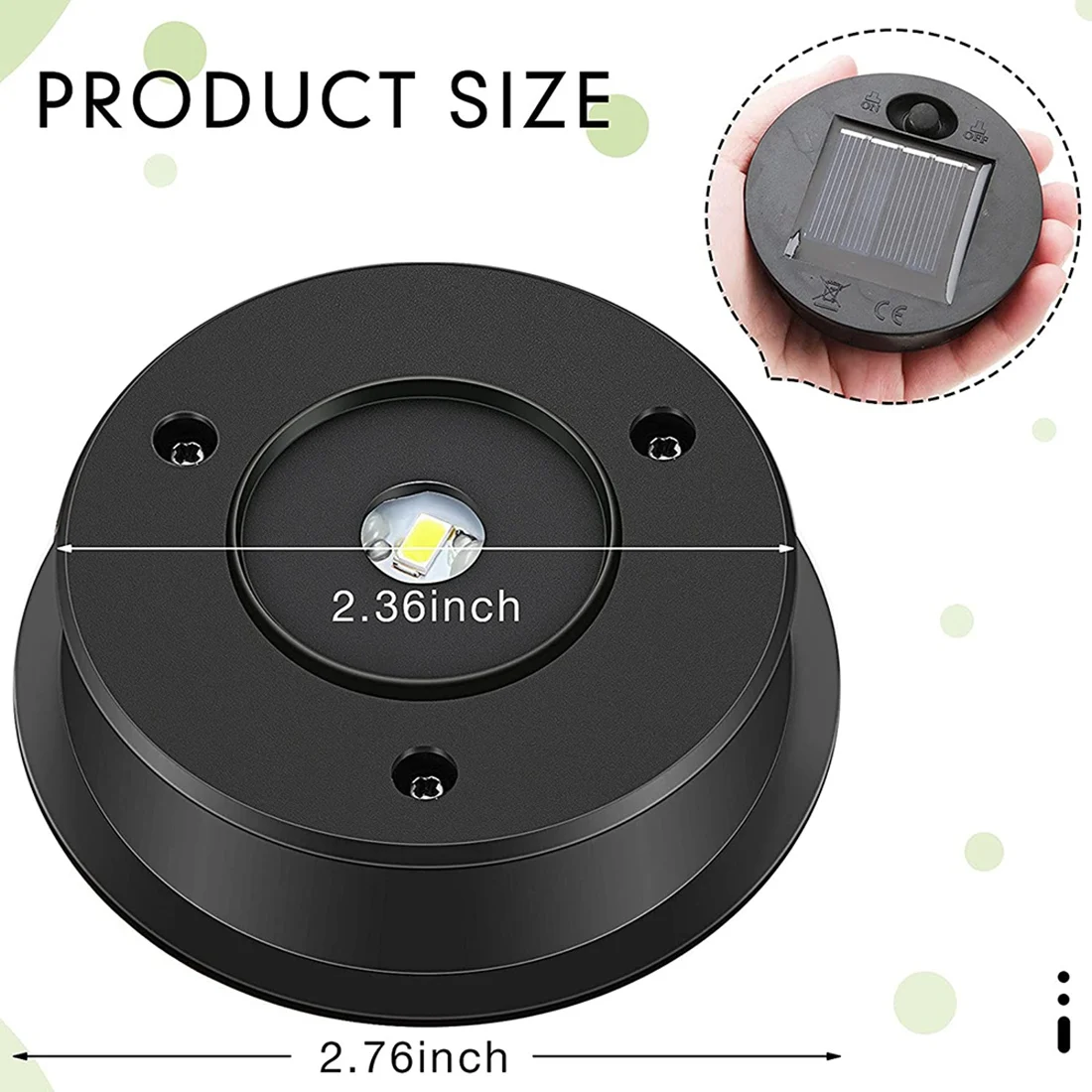 야외 걸이용 LED 태양 전지 패널 랜턴 뚜껑 조명, 태양광 조명 교체 부품, 상단 7 루멘, 6 개