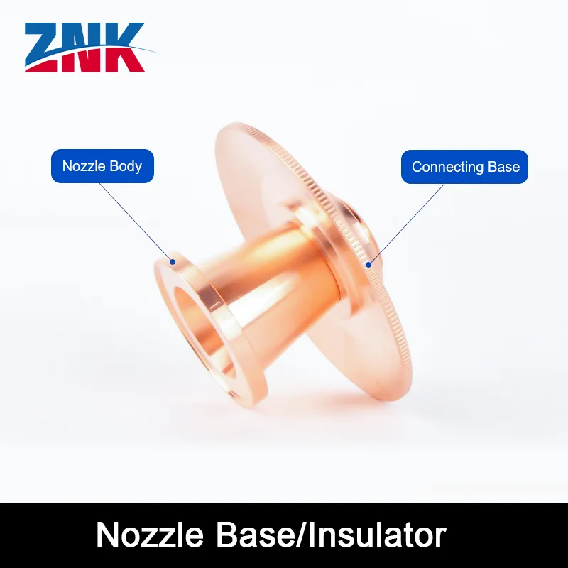 ZNK Laser Cutting Machine Nozzle Copper Tip 10071494/Insulating Ring 10090809/Connecting Base 2 - 08701 Round Port for DNE