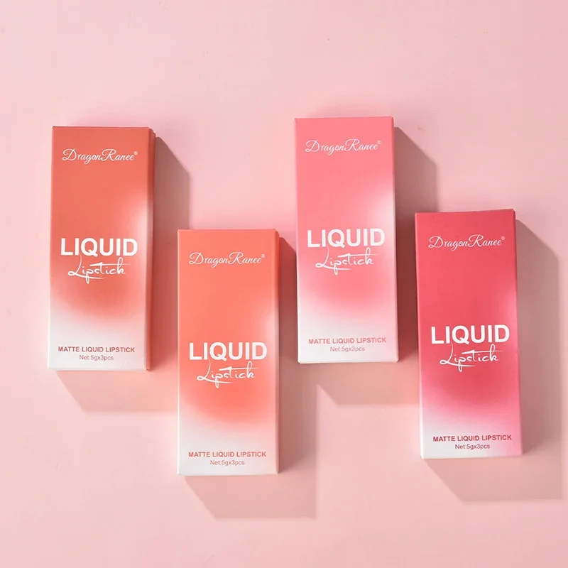 3PCS Multicolor Matte Liquid ลิปสติกชุด Natural Non-drying Lip Gloss กันน้ําและ Non-smudge ลิปสติกแต่งหน้าติดทนนาน