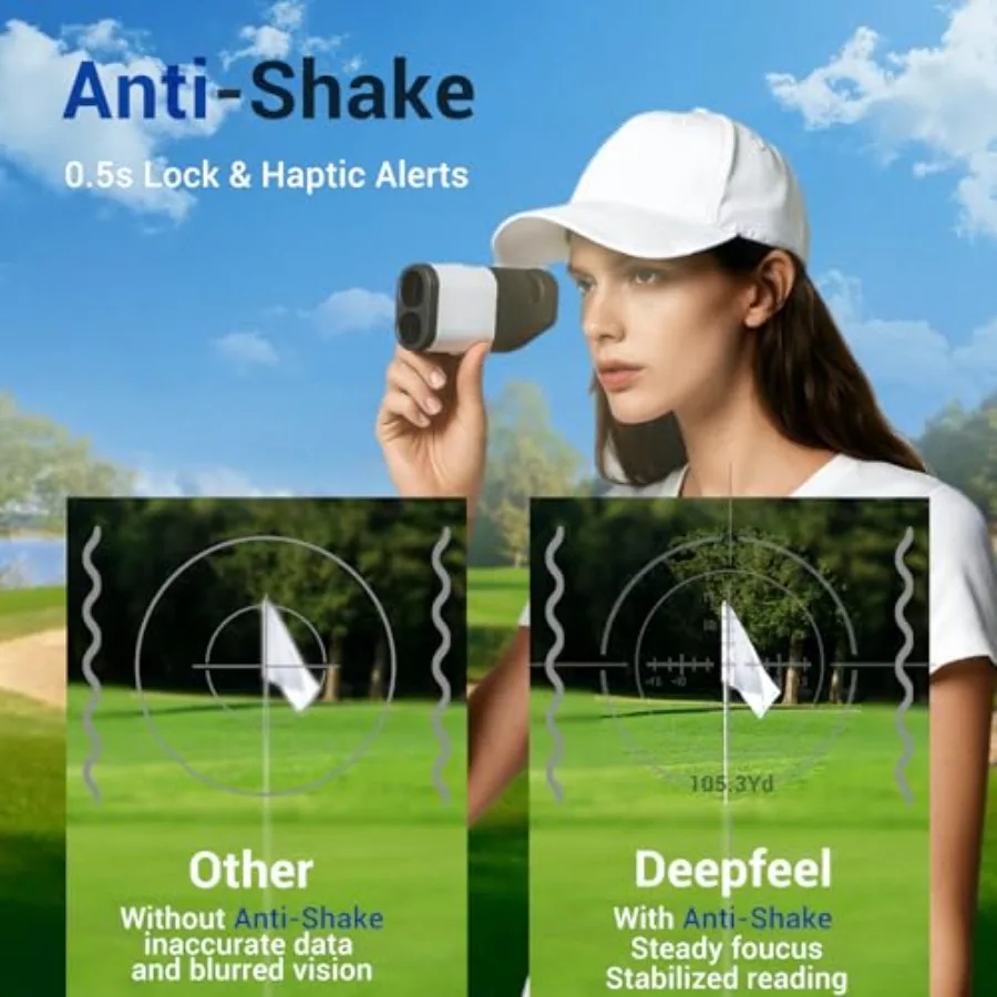 Telémetro de golf con pendiente, telémetro láser de 1300 yardas, aumento 6X, mástil de bandera de 0,5 s, bloqueo de vibración, pantalla LCD