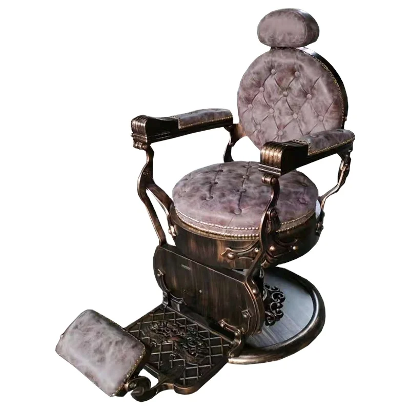 

High Quality Brown Barbershop Styling Chair PU Leather Hairdressing Chair Price for Men