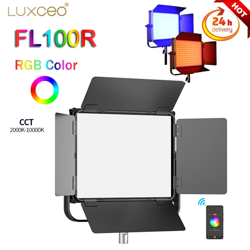 LUXCEO FL100R RGB LED Panel 2000-10000K Video Light With APP Control LED Video Light For Photography Studio Photo Lighting