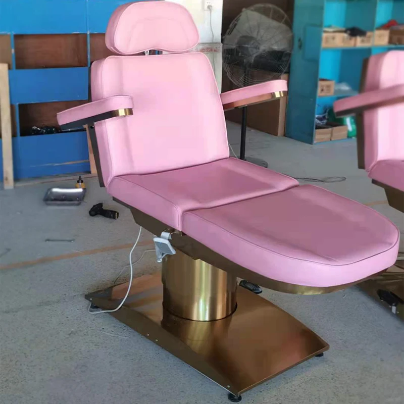 

Luxury Beauty Salon Pink Lash Table Treatment Spa Bed Electric Facial Cosmetic Massage Bed With 3/4 Motors