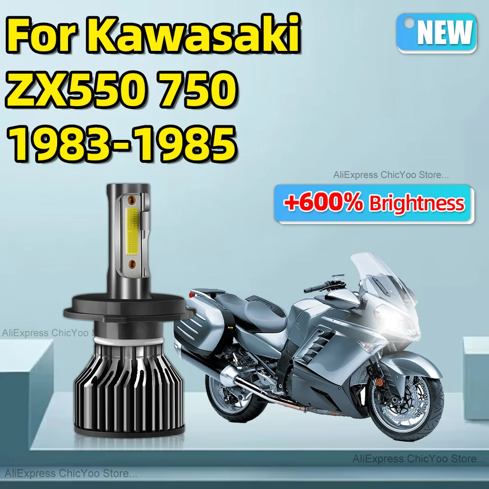 1PCS Canbus No Error 15000LM LED H4 Motorbike Headlight Bulb COB High Low Beam Motorcycle For Kawasaki ZX550 750 1983 1984 1985