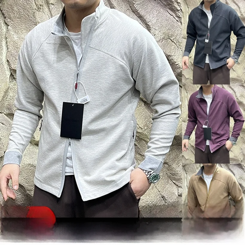 

Spring New Sle Men's Jaet Hold God's Clothes k God! Slant Zipper Collar Commuter Versatile Polyester Fiber Long Sve