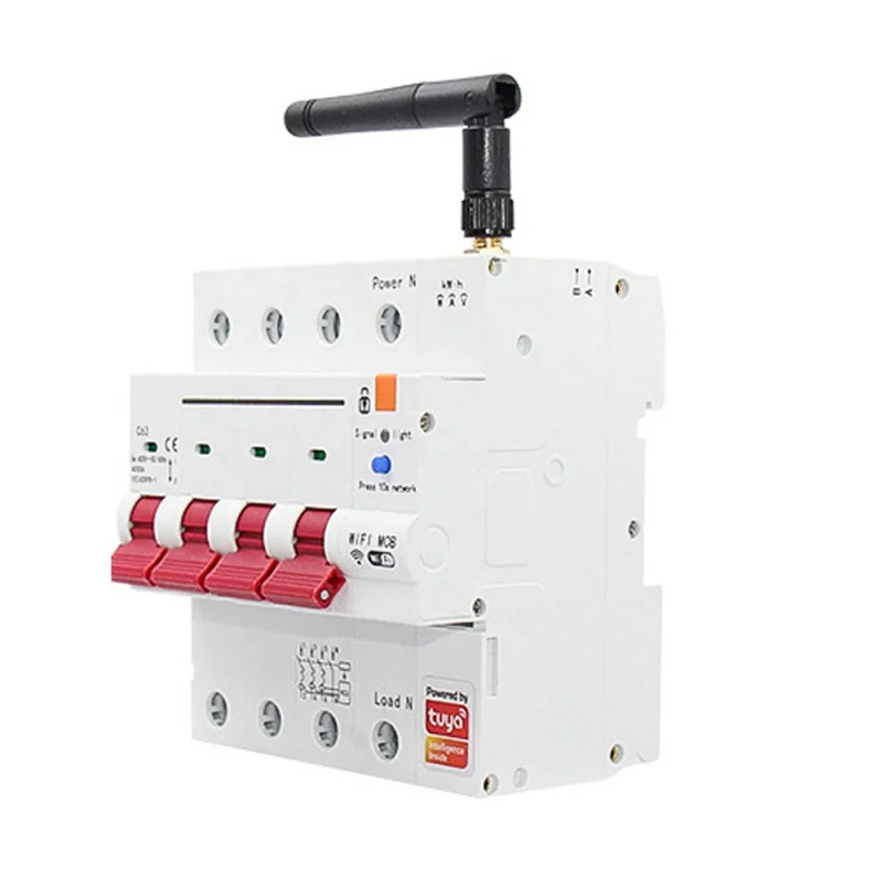 

Умный Wi-Fi выключатель Tuya Smart Home 4P C63 MCB с регулировкой, беспроводной