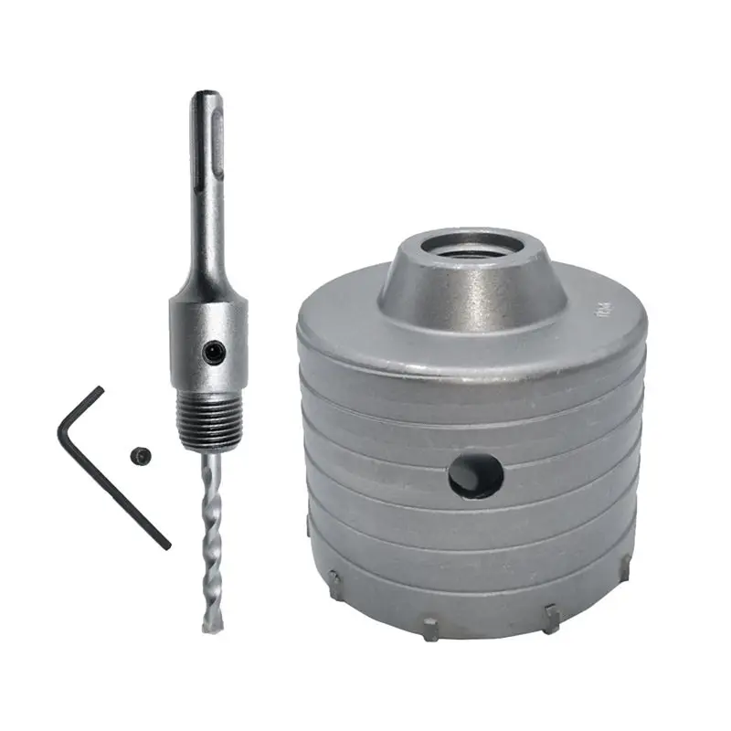 Y17A 1Set SDS PLUS Concrete Hole Saw Electric Hollow Core Drill Bit 100mm 110mm Cement Stone Wall Air Conditioner Alloy Blade
