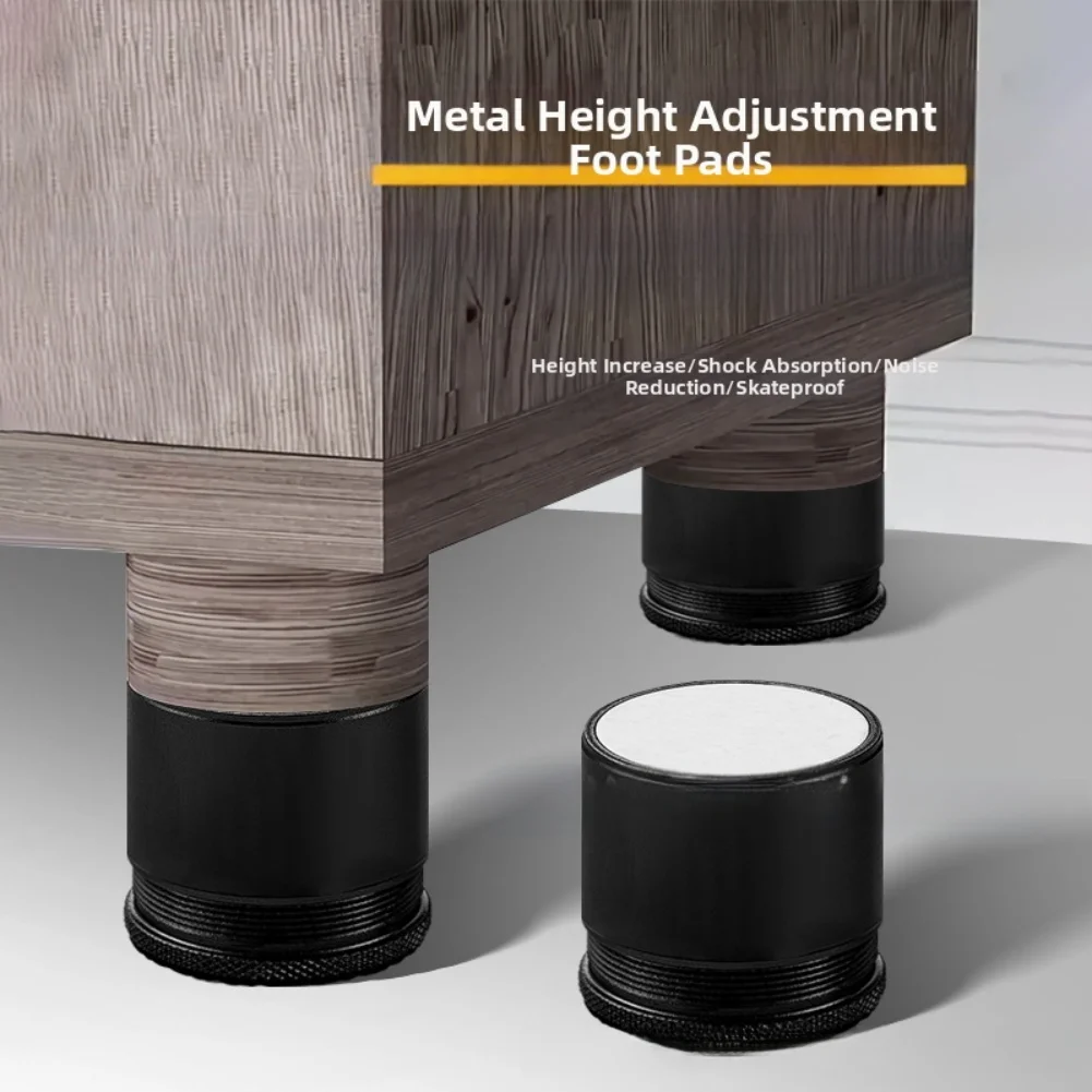 For Bedroom For Living Room Black Table Leg Riser Noise Reducing Furniture Pad Furniture Riser Easy Installation Non-slip Design