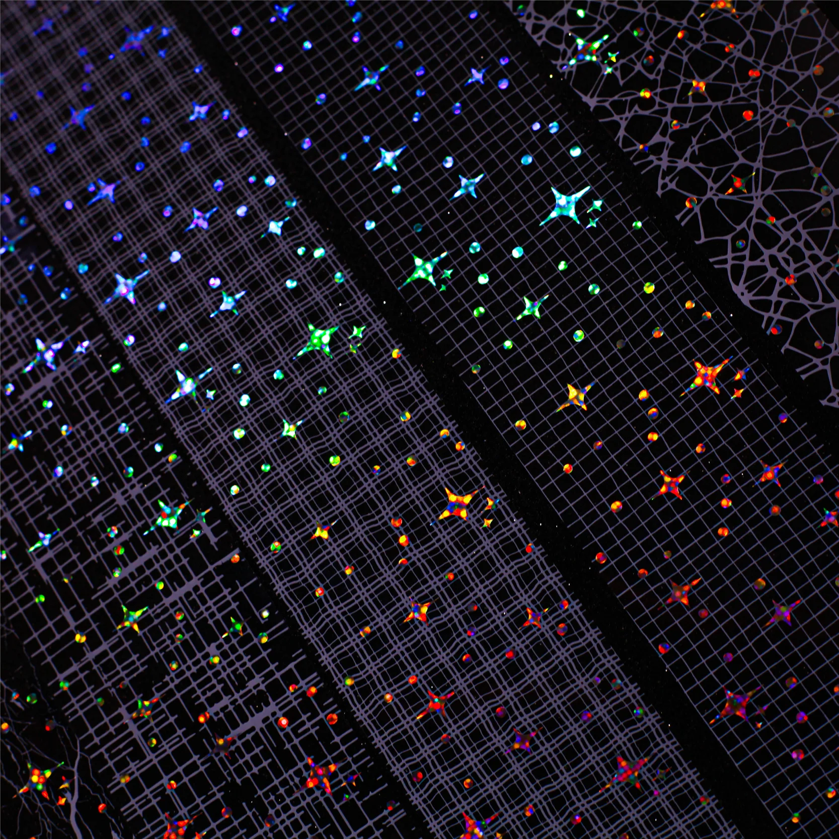 

200cm/Roll，Sparkling star gauze Theme, Scrapbook Stickers, Handbook Making Tapes, Phone Case Photo Decorative，Stationery Tapes