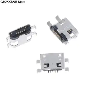 Bilashmart 10 Micro USB 5pin B Type 0.8mm Female Connector Mobile Phone Mini USB Jack Connector 5pin Charging Socket Four Feet Plug