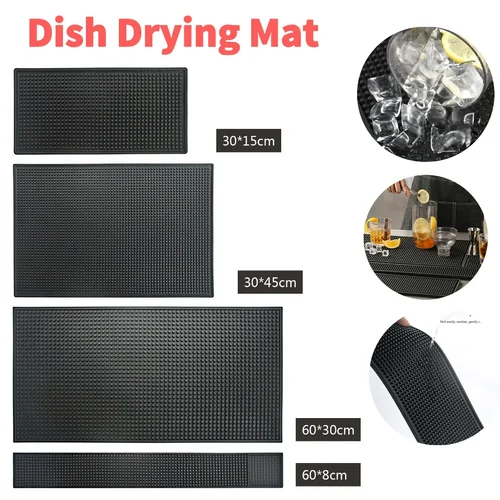 실리콘 접시 건조 매트 바 서비스 매트, 미니멀리스트 직사각형 접시 배수 매트, 바텐더 미끄럼 방지 식기 세척기, 가정 주방용  Best5