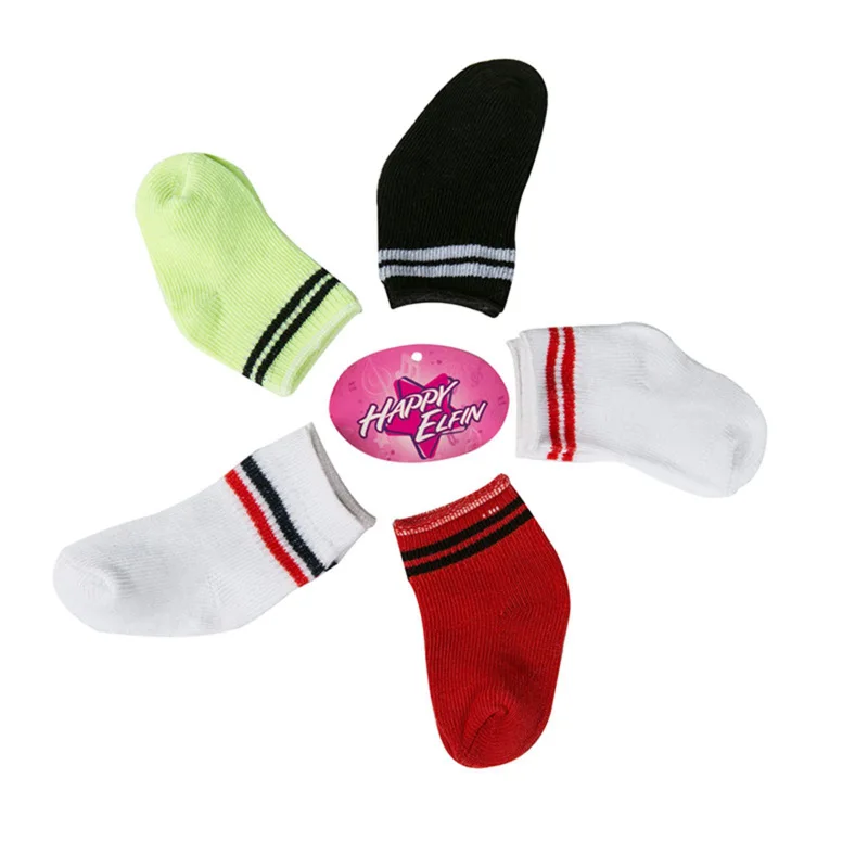 Accesorios para muñecas, calcetines con rayas deportivas bonitas para bebé Reborn de 43Cm y accesorios de ropa para muñeca americana de 18 pulgadas