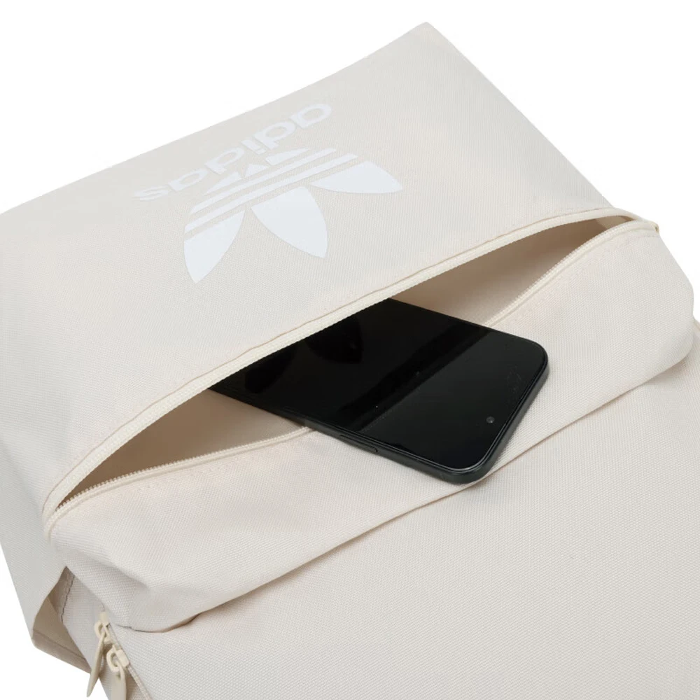 Adidas Lifestyle Line Cream Backpack Spacious Water Resistant Minimalist For Students Daily Commute And Travel