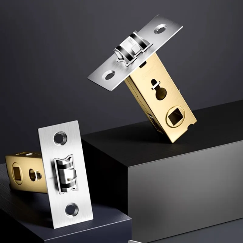 

1pc Bathroom Zinc Alloy Lock Tongue Indoor Single-tongue Door Lock Bedroom Universal Door Accessory Silent Lock Tongue