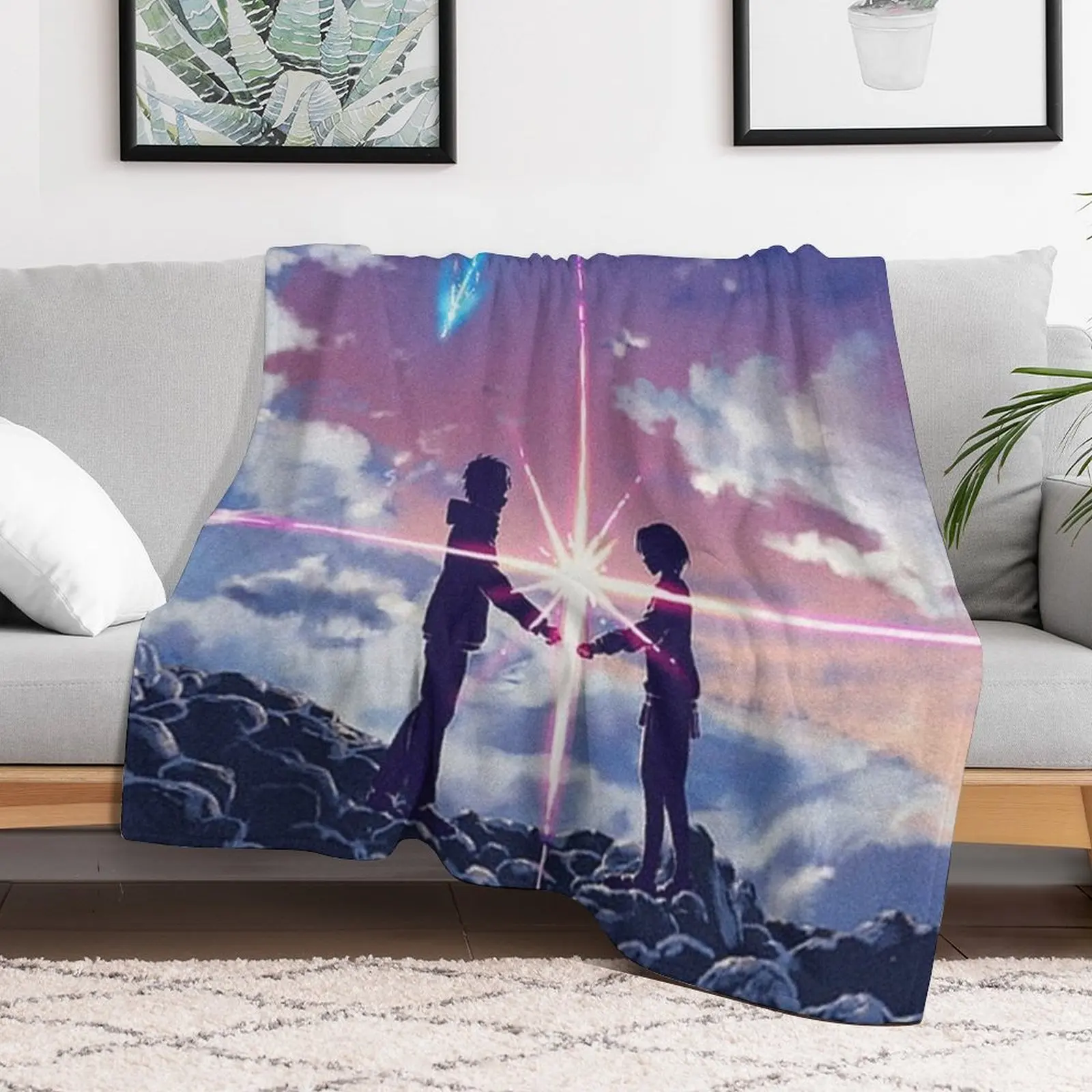 Kimi no na wa// your name anime 1 Throw Blanket Sofa Quilt Heavy Blankets