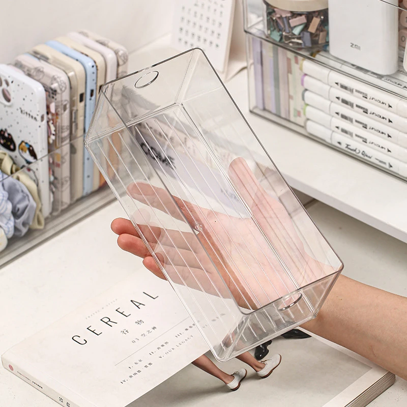 PP Data Cable Organizer Case Charger Storage Box Transparent Desktop Storage Case Moisture-proof Card Organizer Home Supplies