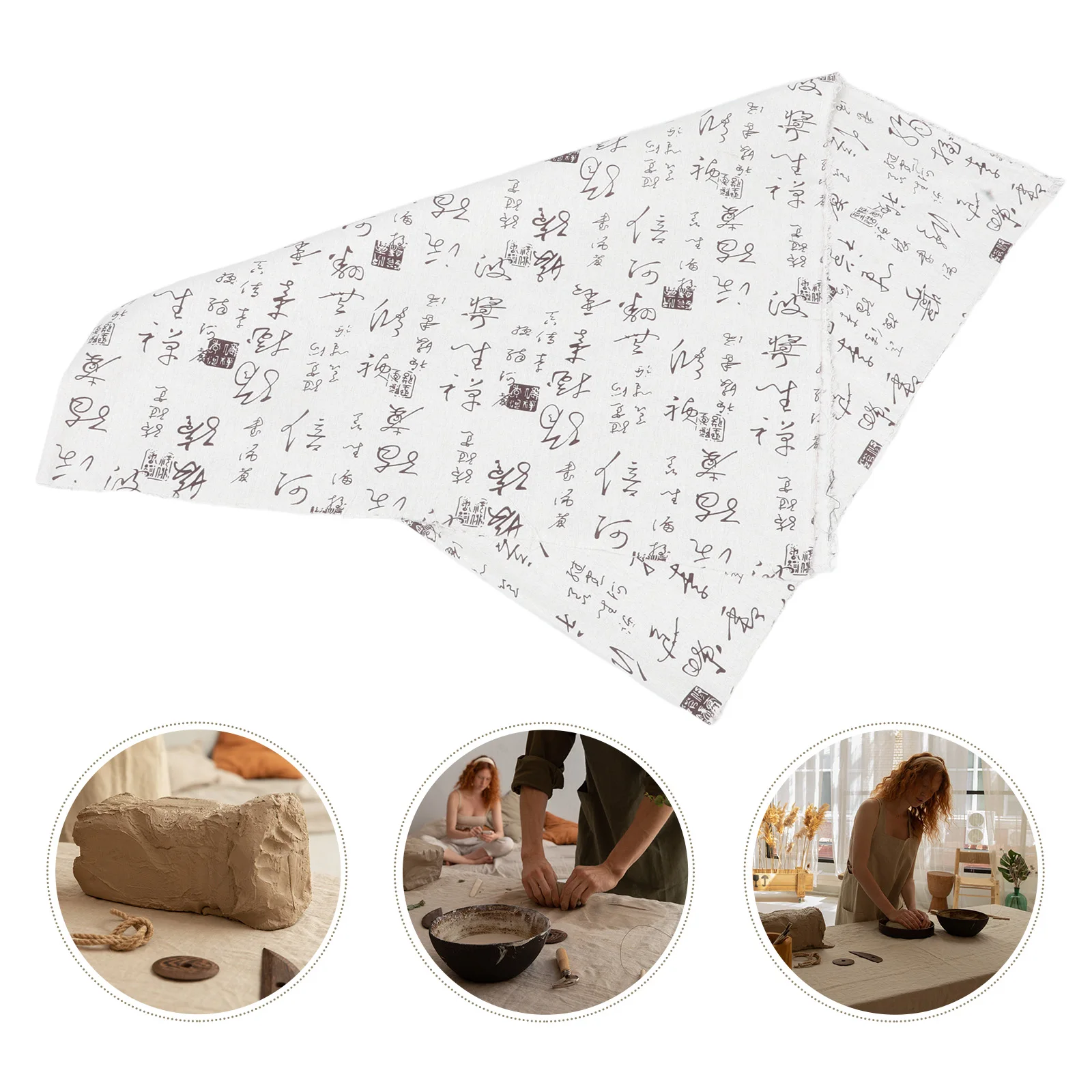 

Craft Pottery Tools Convenient Textured Burlap Table Cloth Fabric for Clay Making Tablecloth