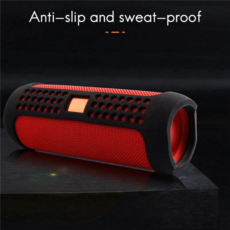 L72A-2X حافظة واقية لمكبر صوت بلوتوث وغطاء حماية من السيليكون صديق للبيئة لهاتف Flip 5 - أسود #4