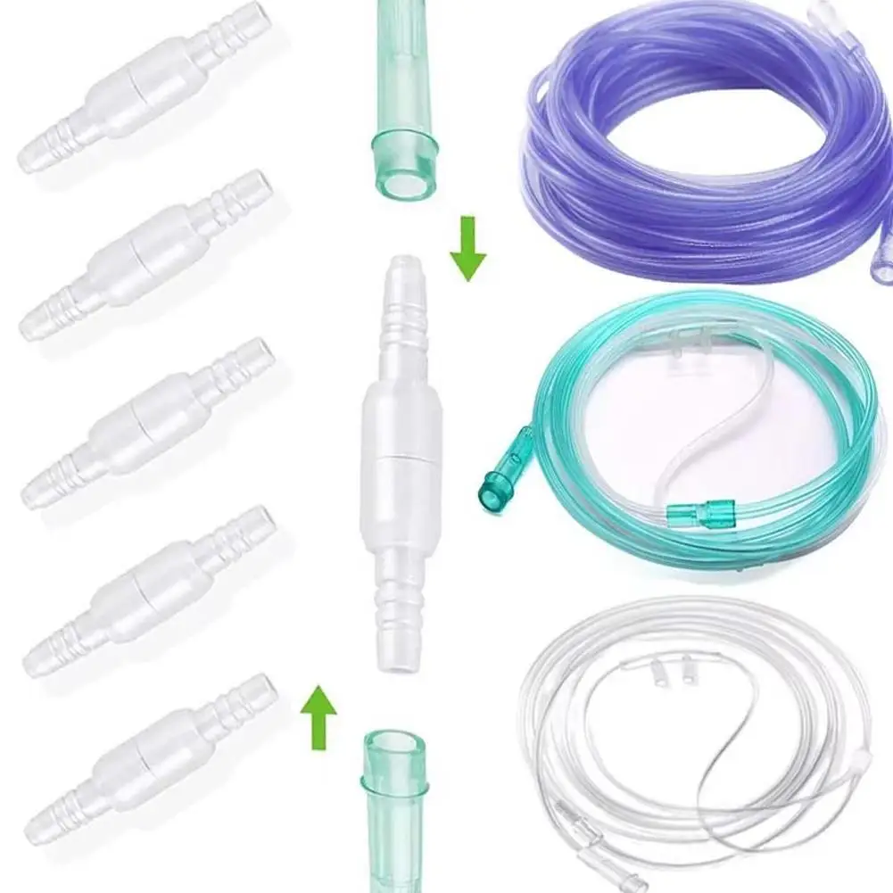 

10 Pcs Disposable Nasal Tube Connector Tubing Swivel Portable Hose Cannula Fitting Comfort Oxygen Tubing Connector