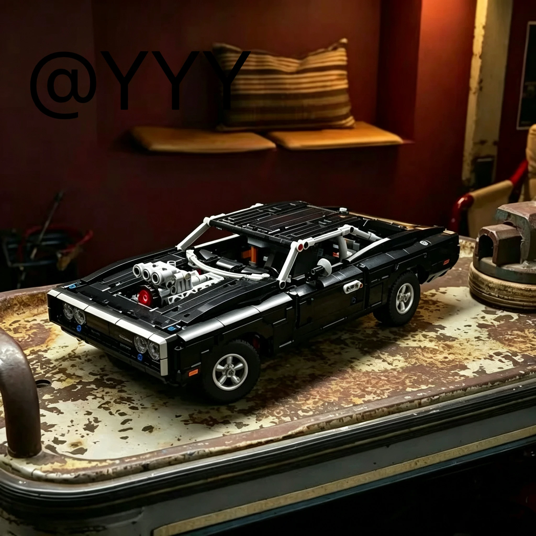 NEW/1516pcs black supercar car speed racing assembly collection ornaments birthday Christmas gift