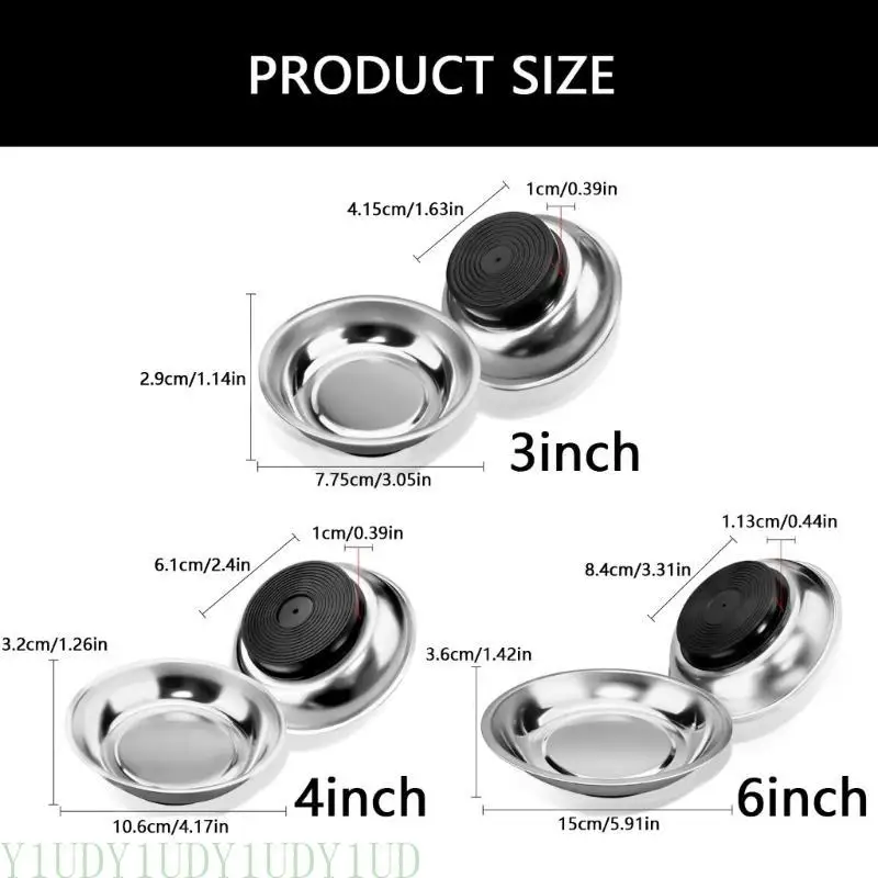 Bandejas ferramentas magnéticas Y1UD 2PCs 3 polegadas 4 polegadas mantêm seus espaços trabalho arrumados com forte