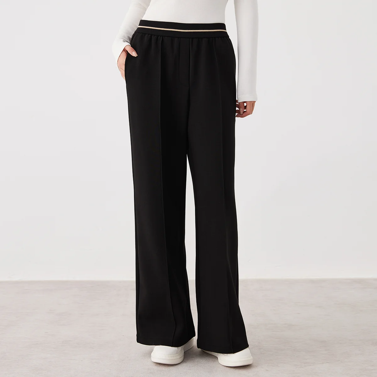 K2625L 73% cotton high quality women's clothing luxury brand autumn winter wide trousers trousers