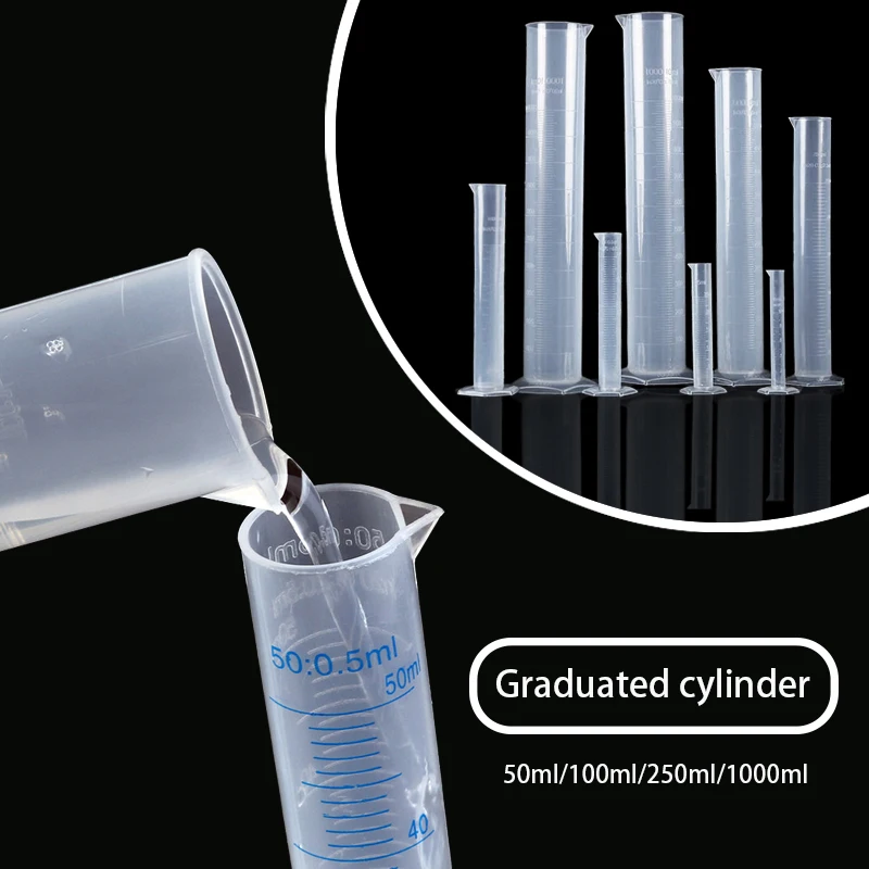 1pcs 50ml/100ml/250ml/1000ml Clear White Plastic Liquid Measurement Graduated Cylinder For Lab Supplies Laboratory Tools