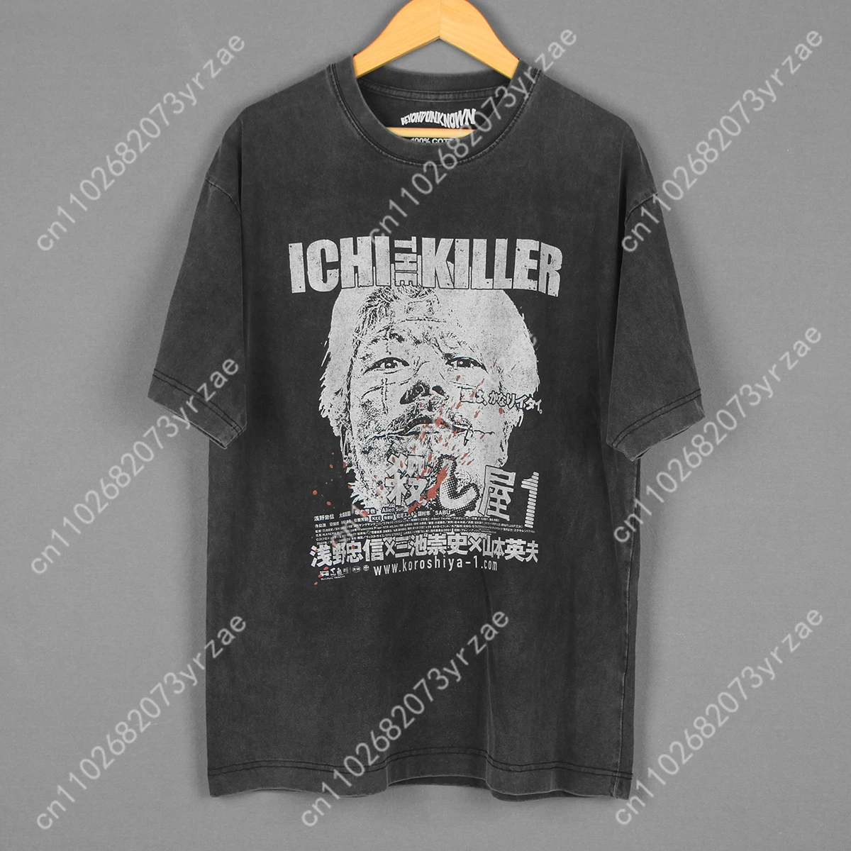 

Ichi The Killer Retro Wash Tshirt Man Woman High Quality Vintage T Shirt Cotton Short Sleeves Fashion T-shirt Breathable Tops