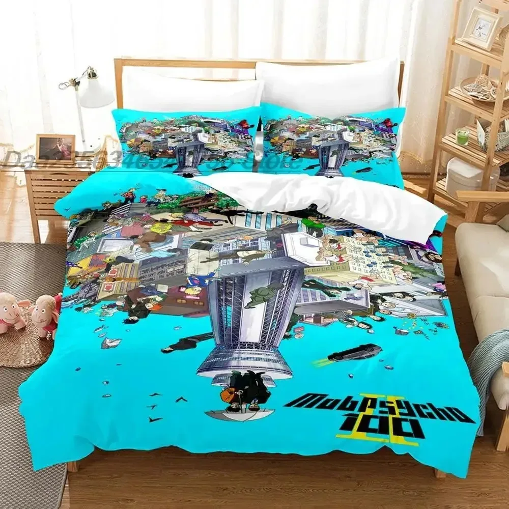

Mob Psycho 100 Bedding Set Single Twin Full Queen King Size Bed Set Aldult Boys Bedroom Duvetcover Sets 3D Anime bed sheet set