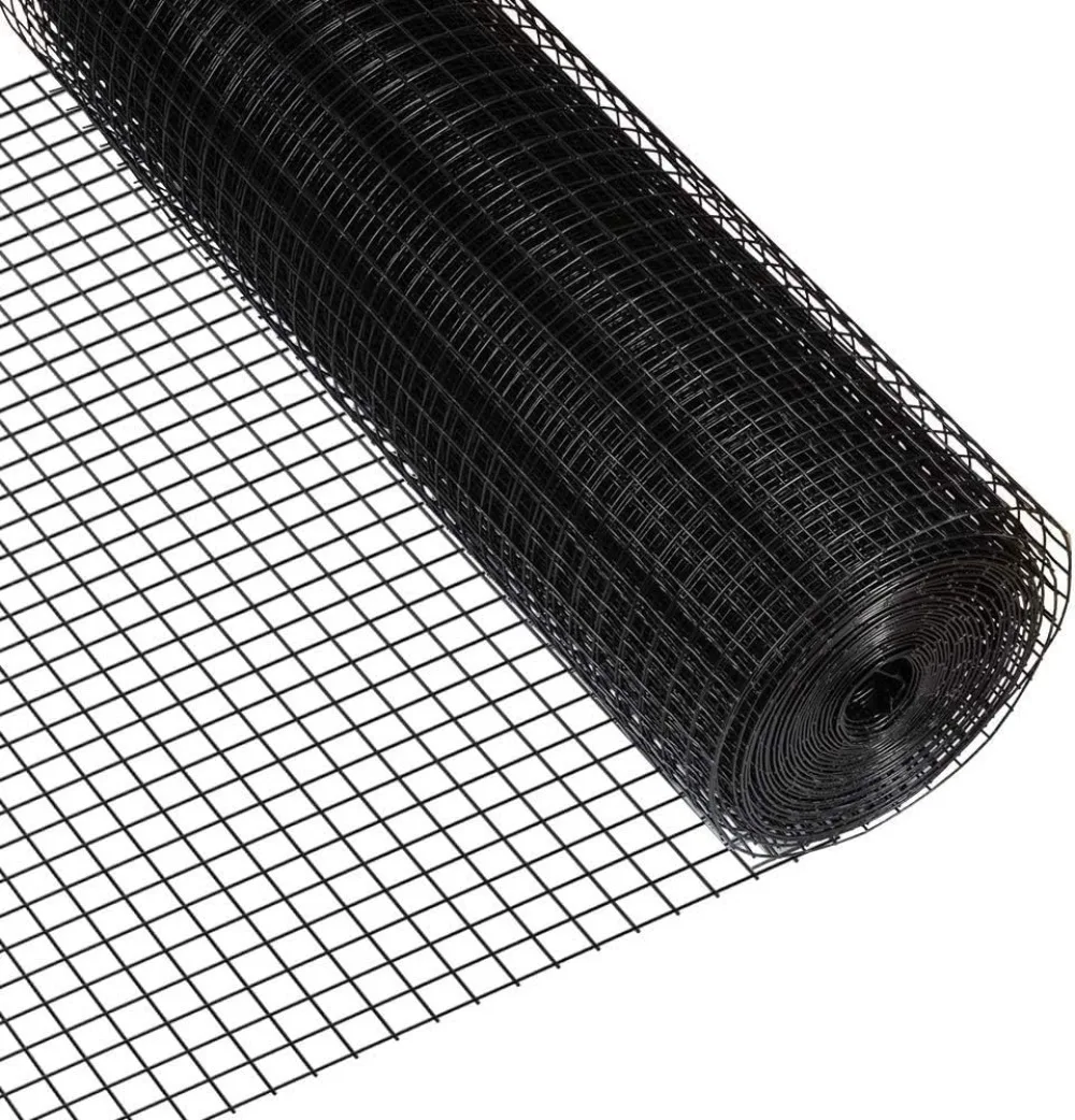 16 Gauge Black Vinyl Coated Welded Wire Mesh Size 1 inch by 1 inch for Home and Garden Fence (d. 4 ft. x 50 ft.)