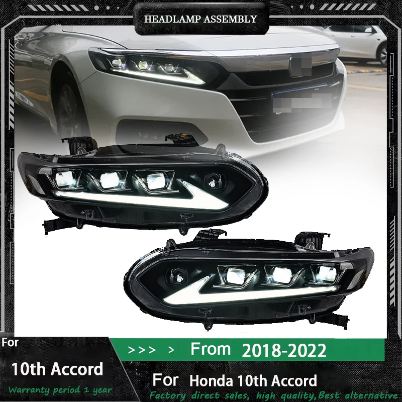 

Car Styling for Honda Accord Head Light 2018-2022 Accord 10th Gen Headlight LED DRL Turn Signal High Beam Projector Lens