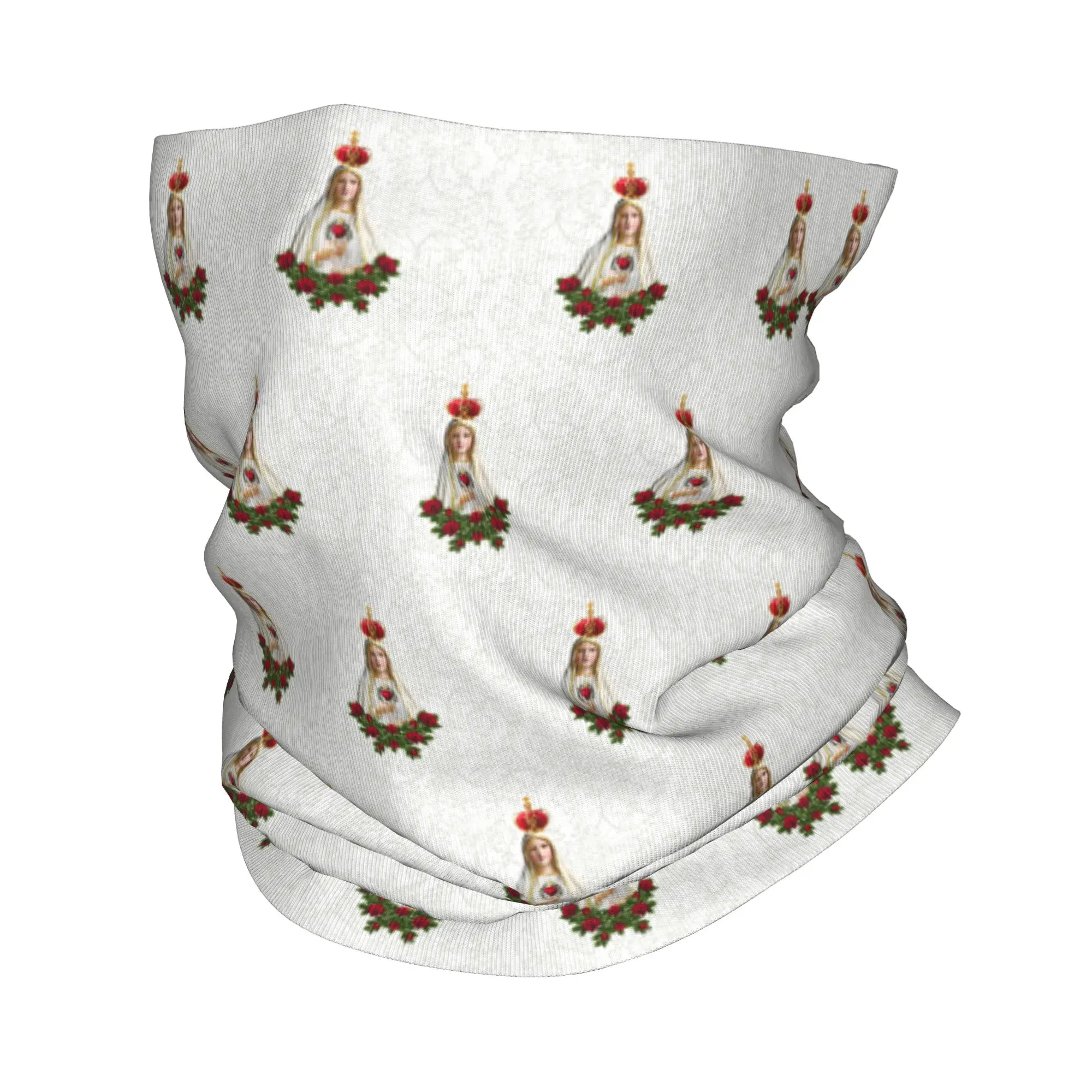 Our Lady of Fatima Virgin Mary Winter Headband Neck Women Ski Cycling Tube Scarf Portugal Rosary Catholic Face Bandana Gaiter