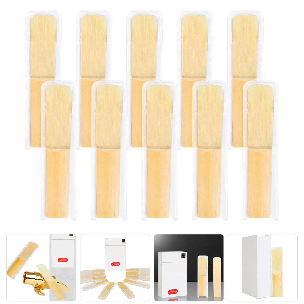 

10Pcs Durable Saxophone Reeds 2.5 Strength Professional Handmade Tenor Sax Accessories Compact Reed Tool for Beginners
