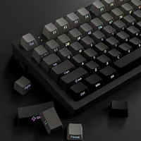 Teclas PBT impresas lateralmente, doble disparo, teclas retroiluminadas RGB, gris degradado, interruptores MX, teclados, 133 teclas