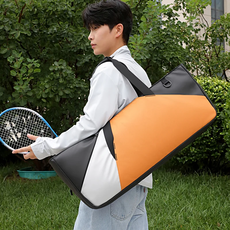

PU Travel Luggage Bag for Men Badminton Tennis Racket Bag Sport Training Camping Trekking Portable Handbag with Shoes Pouch