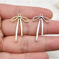 10pcs Bow Charm for Jewelry Making Enamel Necklace Keychain Phone Pendant Diy Accessories Alloy Metal