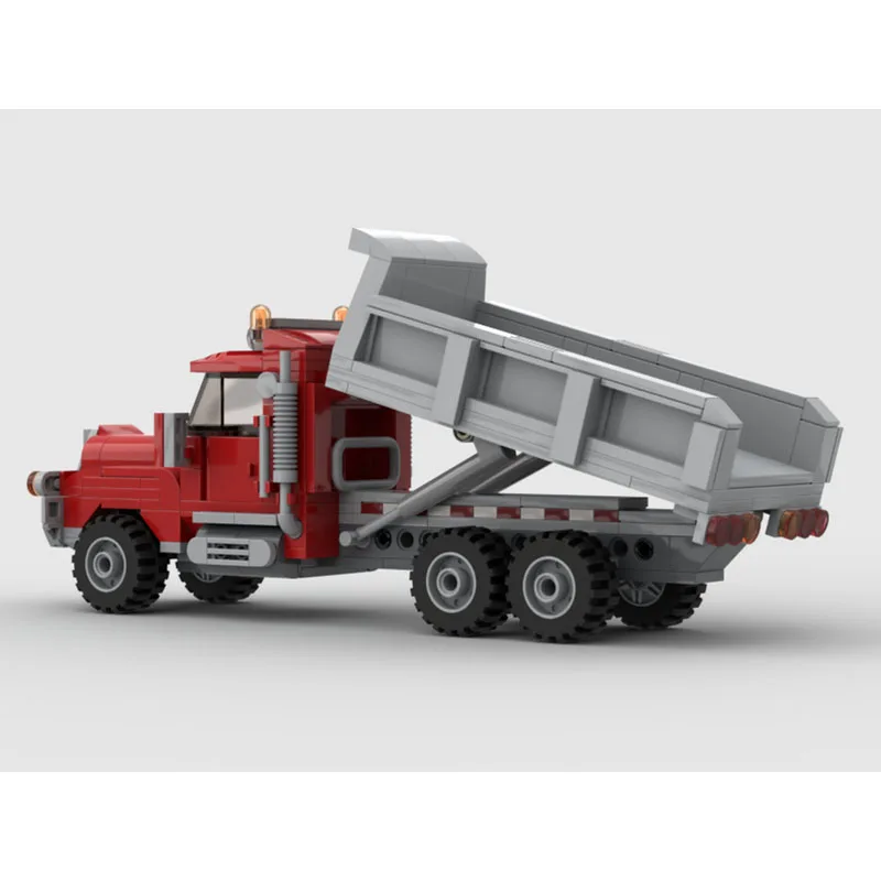 

MOC-69297 New Mini Cargo Semi-Trailer Dump Truck Building Block Model 302 Parts Boys Children's Birthday Christmas Toy Gift