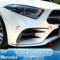 Car Front Bumper Spoiler Fog Light Grille Trim For Mercedes Benz CLS C257 AMG Line 300 300d 350d 400 2018-2022 Canard Body Kit