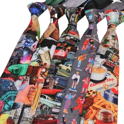New Vintage Print Ties Men's Fashion Cute Flower Floral Necktie For Men Wedding Business Meeting Gravata Soft Printing Tie Gifts